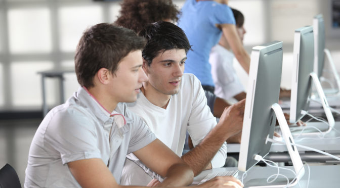 Group of young people in business training